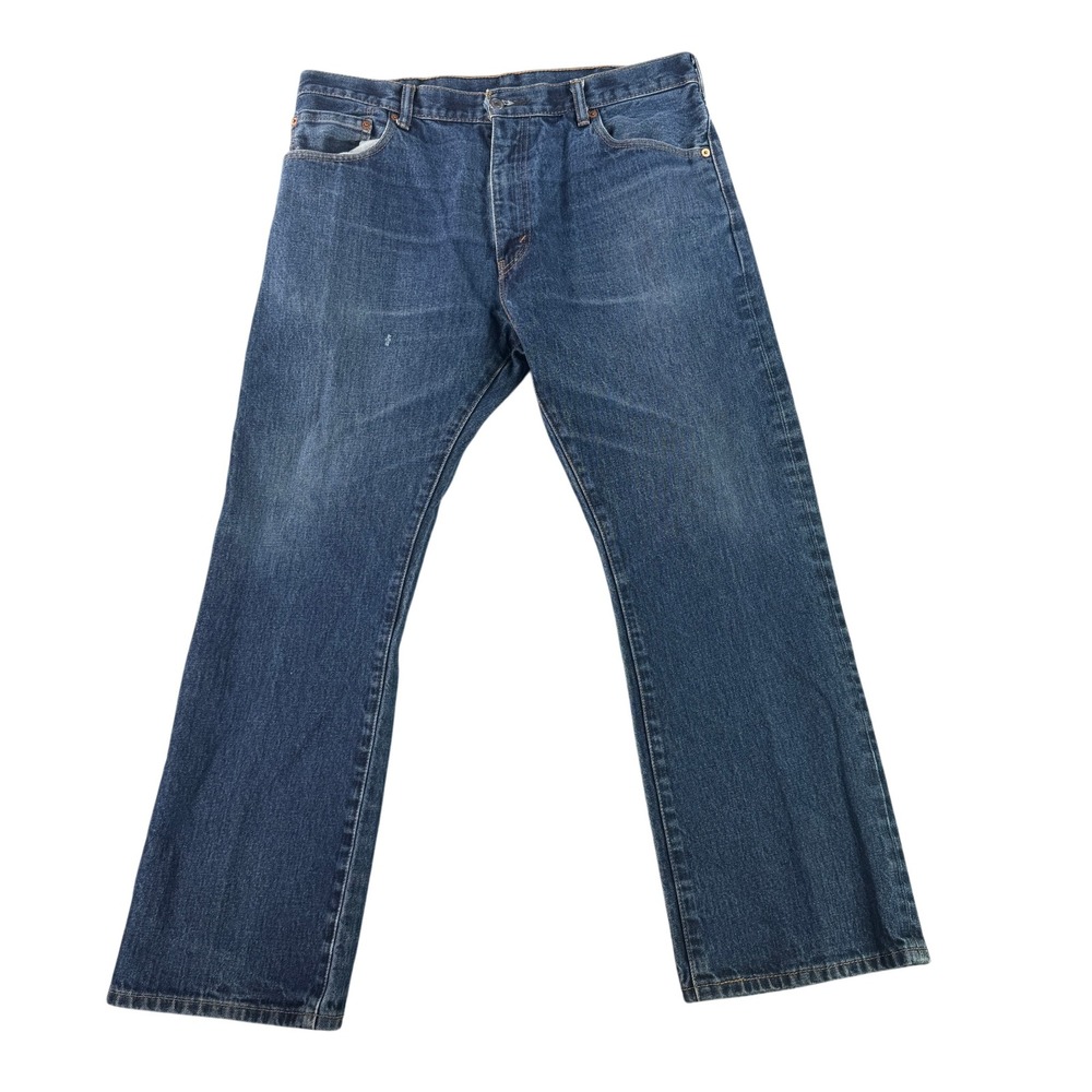 Levi's 517 Bootcut Jeans Men 36x30 Blue Dark‎ Wash Denim Slim Fit 0517-0217
